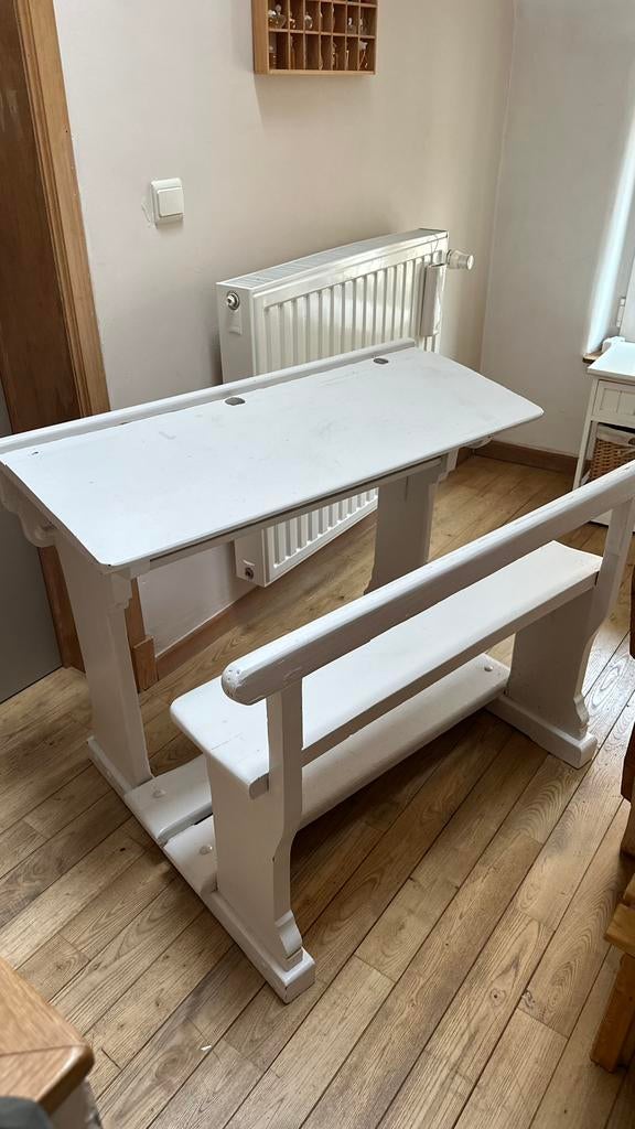 Ancien banc d’école en bois – Style vintage – bon état, Enlèvement