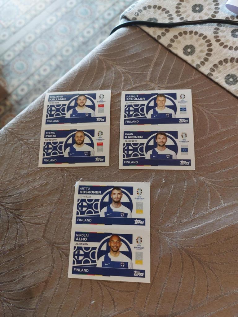 Topps / 3 Stickers / Finland / Euro 2024, Verzenden, Nieuw, Poster, Plaatje of Sticker