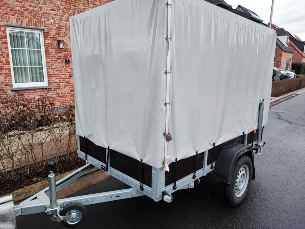 Aanhangwagen (niet geremd) met huif (met COC attest), Auto diversen, Aanhangers en Bagagewagens, Ophalen, Zo goed als nieuw