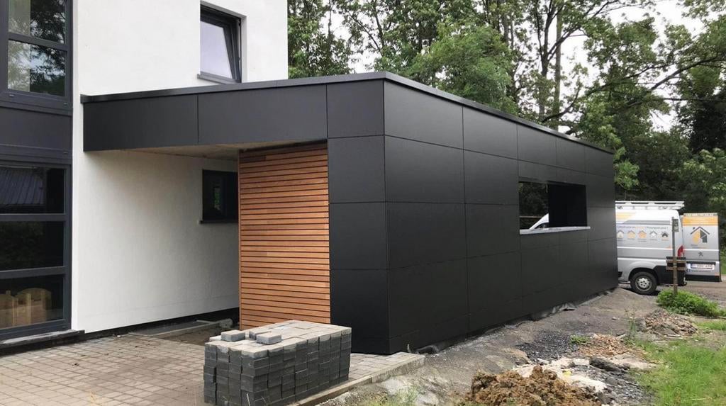 Bardage facade en aluminium noir Ral 9005  RAL 7016, Enlèvement, Neuf, Autres matériaux, Moins de 20 mm