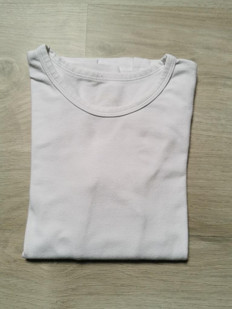Witte longsleeve - maat 128, Kinderen en Baby's, Ophalen of Verzenden, Gebruikt, Jongen of Meisje, Shirt of Longsleeve