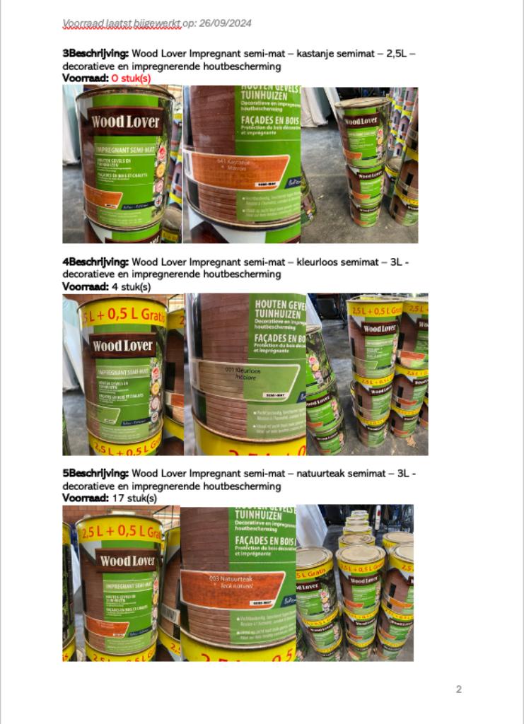 Grote partij houtbescherming, Doe-het-zelf en Bouw, Verf, Beits en Lak, Minder dan 5 liter, Ophalen of Verzenden, Nieuw, Beits