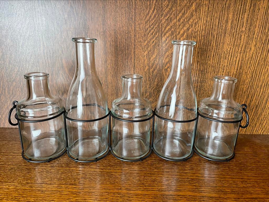 Soliflore vaasjes, Ophalen of Verzenden, Zo goed als nieuw, Zwart, Glas