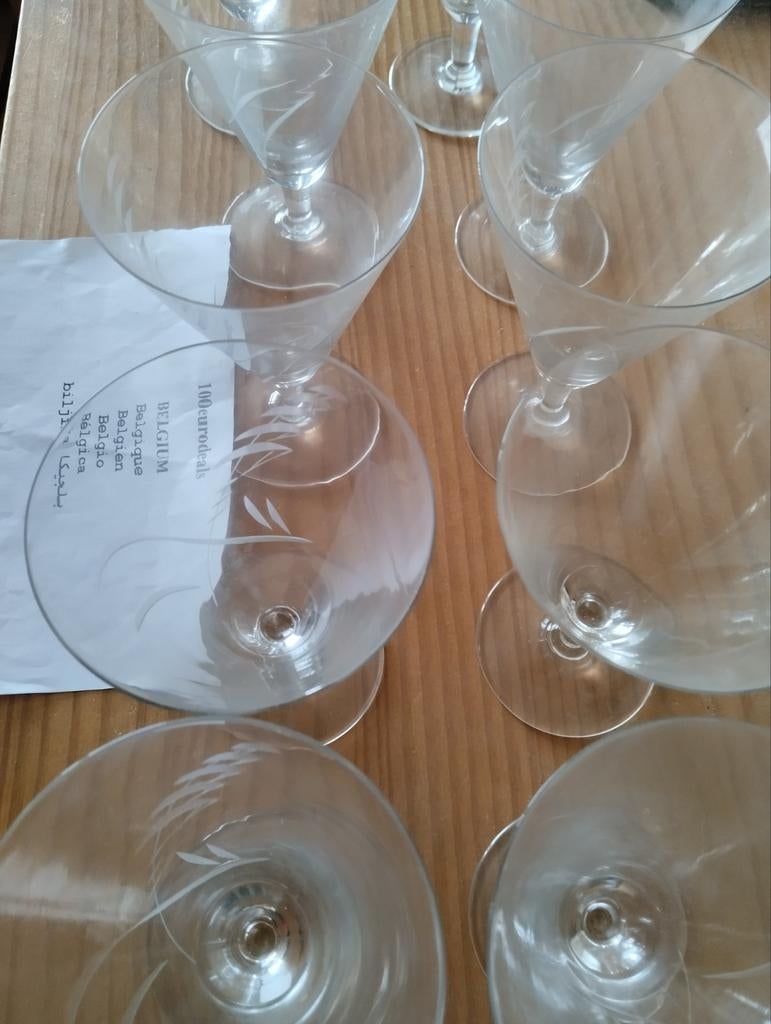 Set van 10 grote retro witte wijnglazen, Verzamelen, Glas en Drinkglazen, Ophalen of Verzenden