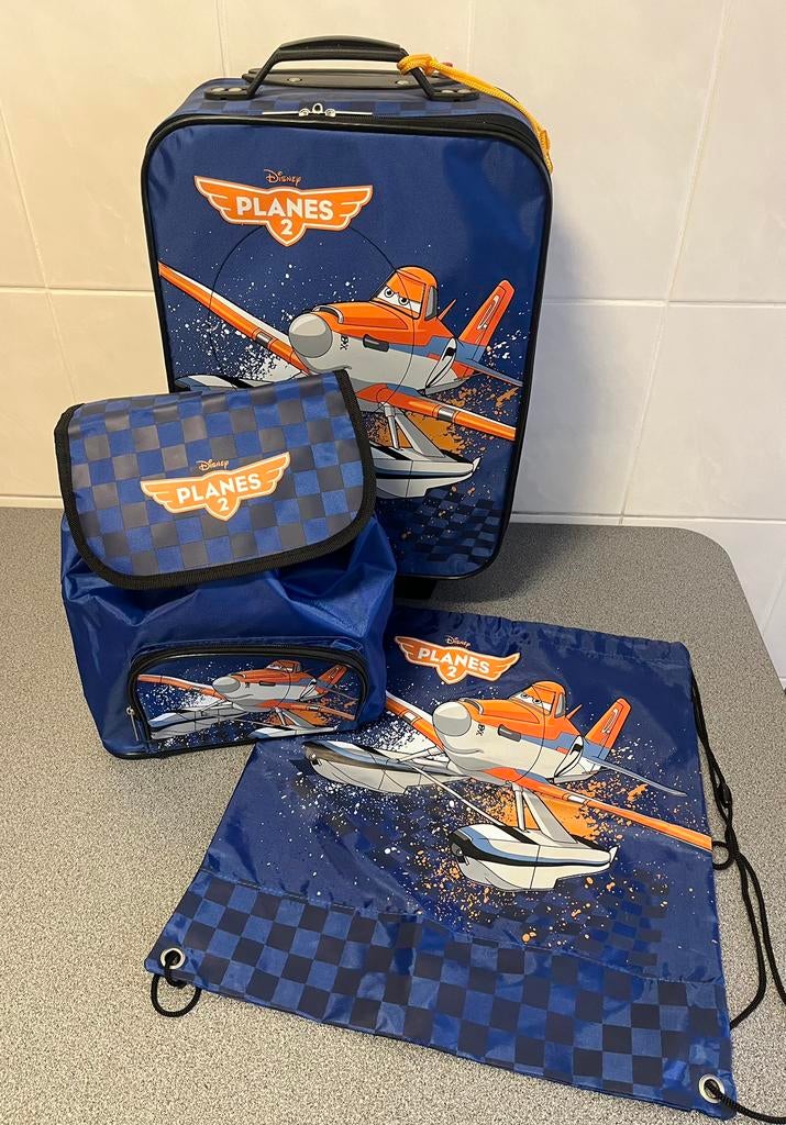 Trolley kinderkoffer + rugzak + sporttas Disney Planes, Ophalen of Verzenden