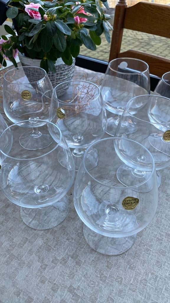 8 grands verres à cognac en cristal, Enlèvement ou Envoi, Comme neuf