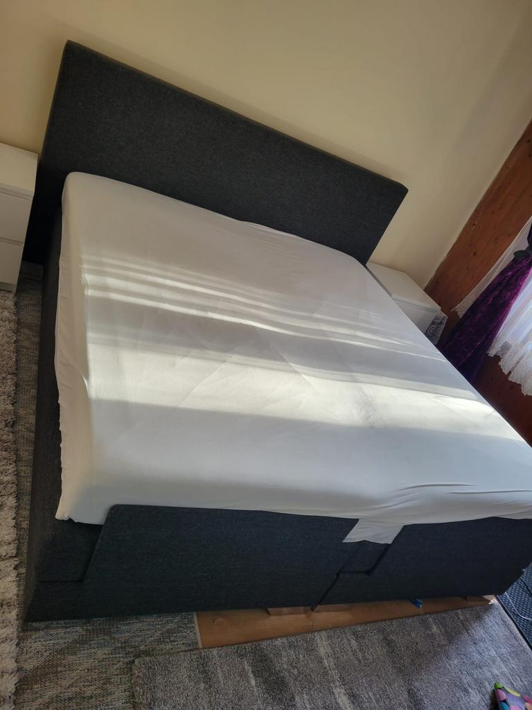 Lit double, Maison & Meubles, Chambre à coucher | Lits boxsprings, Enlèvement, Utilisé