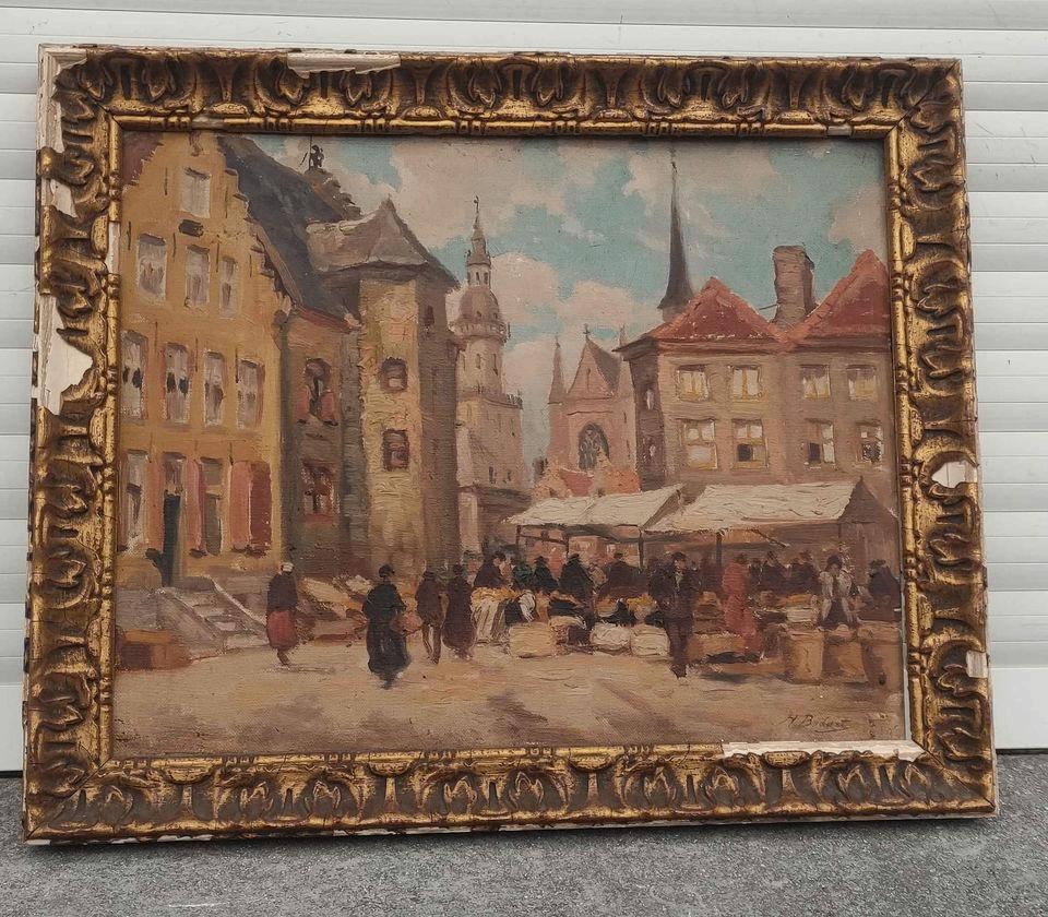 huile sur toile marouffle signe henri bodart, Antiquités & Art, Enlèvement ou Envoi