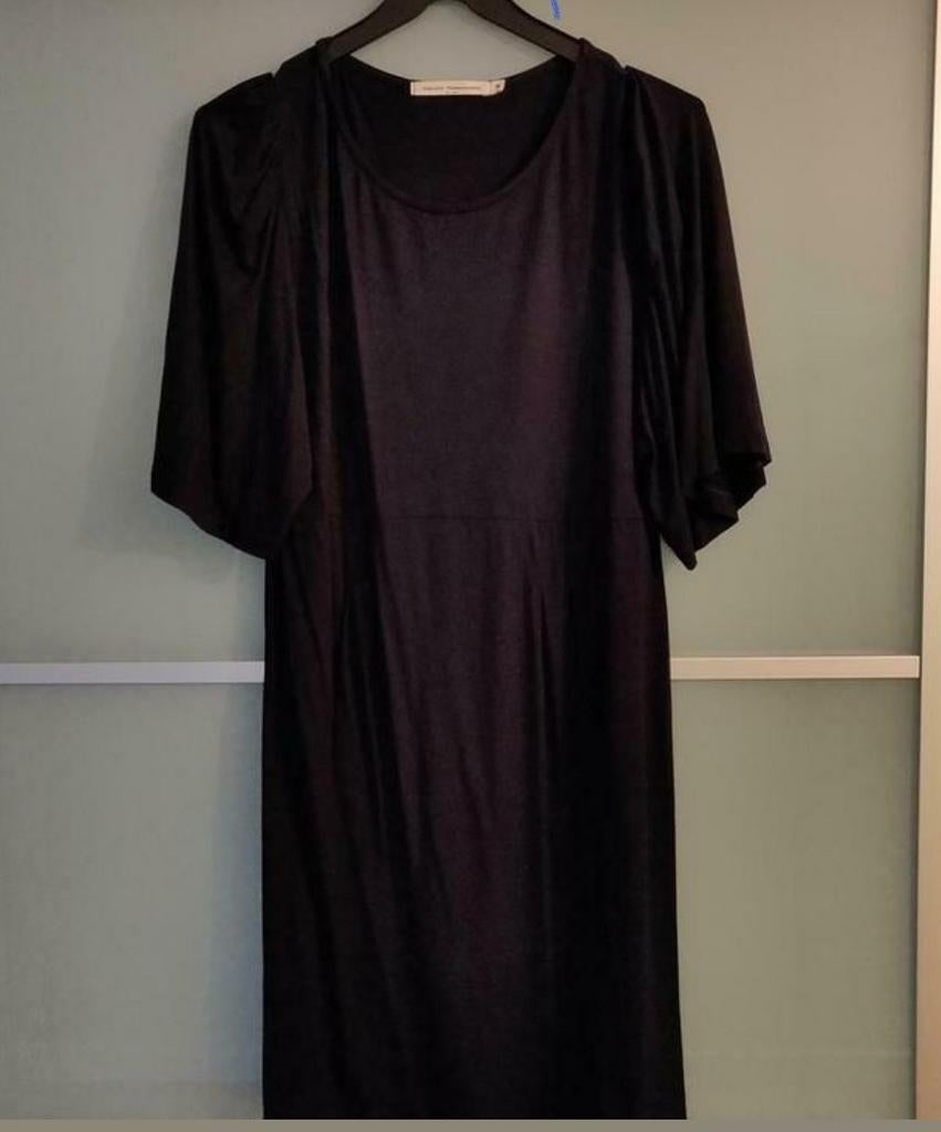 Donkerblauw jerseykleed Nathalie Vleeshouwer 38, Blauw, Ophalen of Verzenden, Zo goed als nieuw, Knielengte