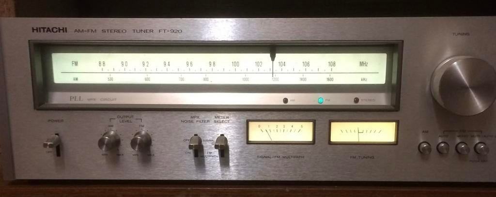 Tuner stéréo AM/FM Vintage Hitachi FT-920, TV, Hi-fi & Vidéo, Enlèvement, Utilisé