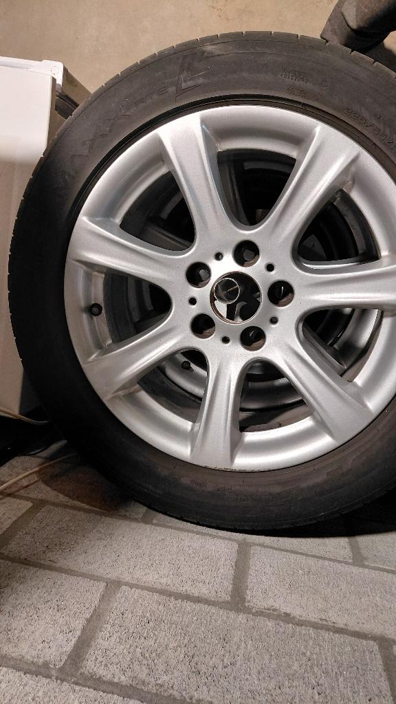 4 pneus d'été Dunlop Sport Maxx sur jante BMW 225 55 ZR 17, Pneus et Jantes, 255 mm, Véhicule de tourisme, Pneus été