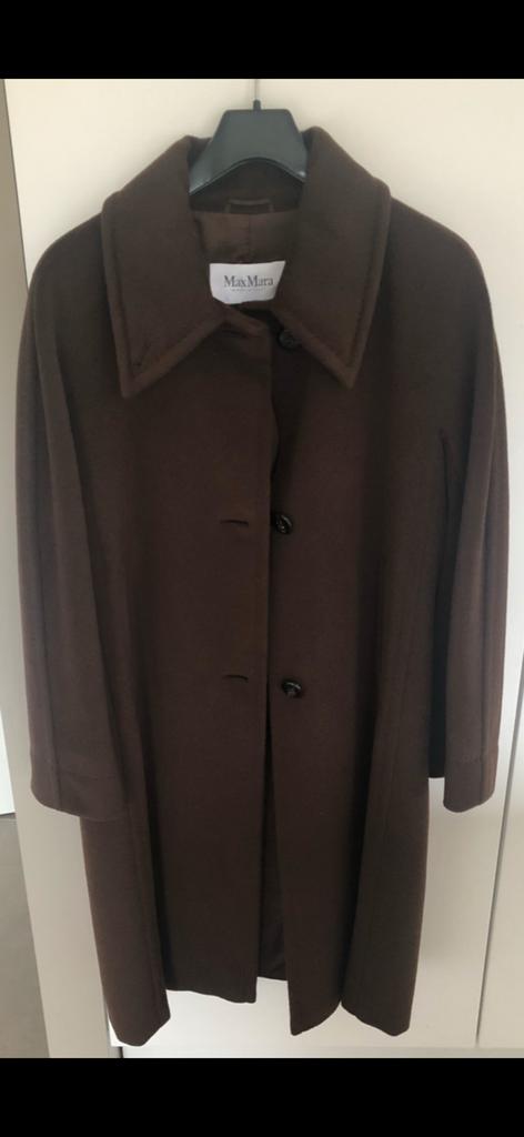 Bruine lange jas MaxMara met raglan mouw, Kleding | Dames, Bruin, Maat 42/44 (L), Zo goed als nieuw, Ophalen