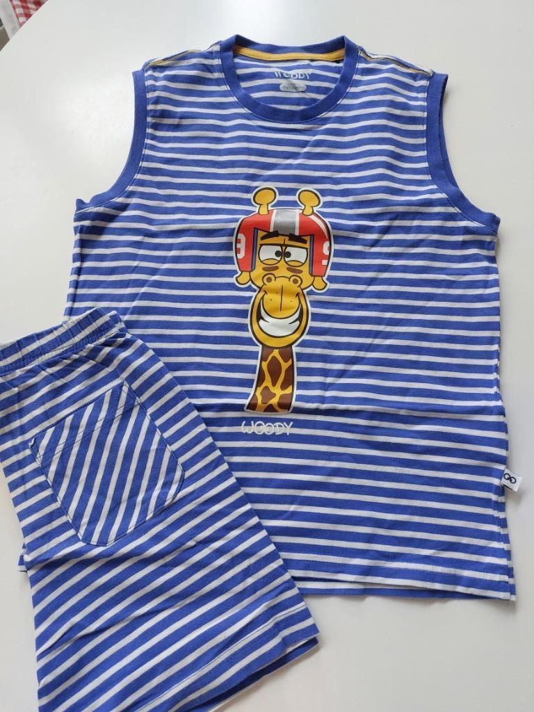 WOODY zomer pyjama - giraf - 6jaar - 8€, Kinderen en Baby's, Kinderkleding | Maat 116, Zo goed als nieuw, Jongen, Nacht- of Onderkleding