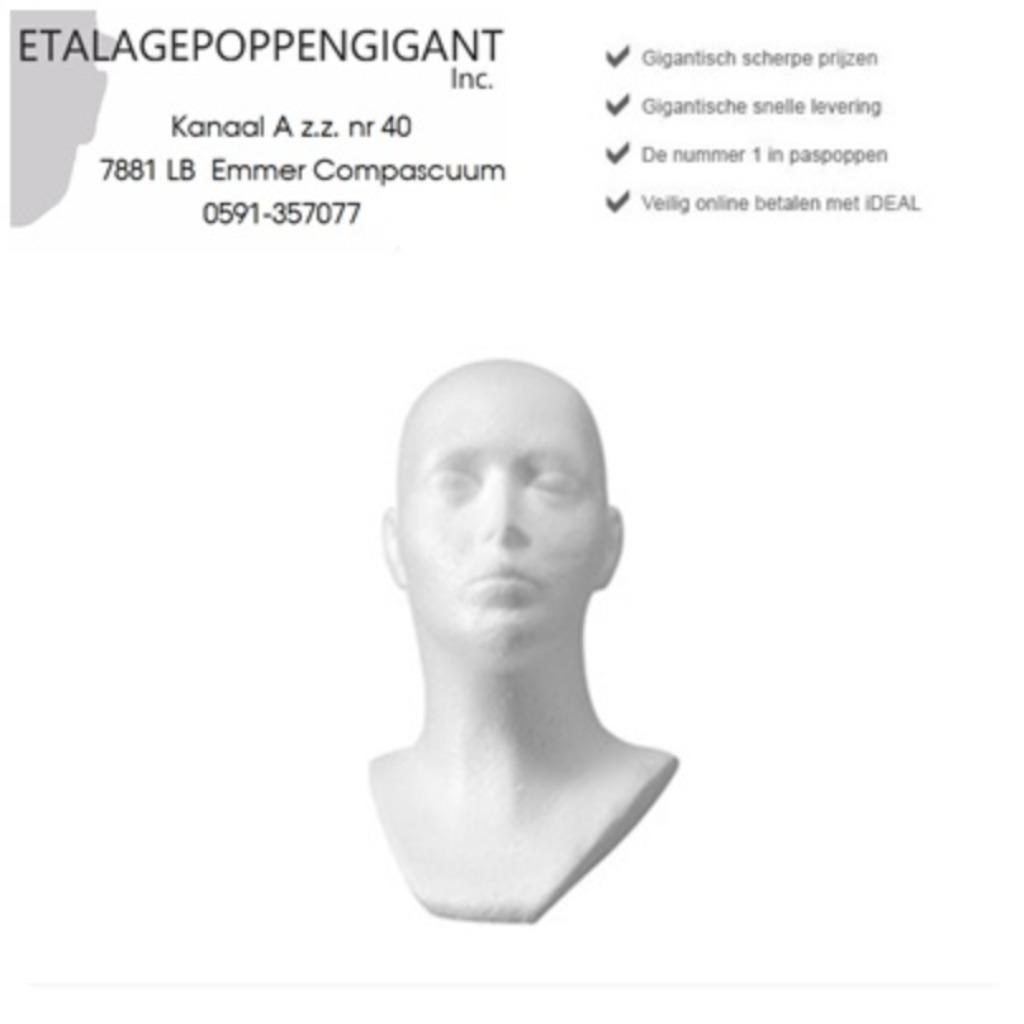 Presentatie Hoofden Piepschuim Etalagepoppengigant, Kleding | Dames, ETALAGEPOPPENGIGANT.NL, Ophalen of Verzenden, Nieuw, One size fits all