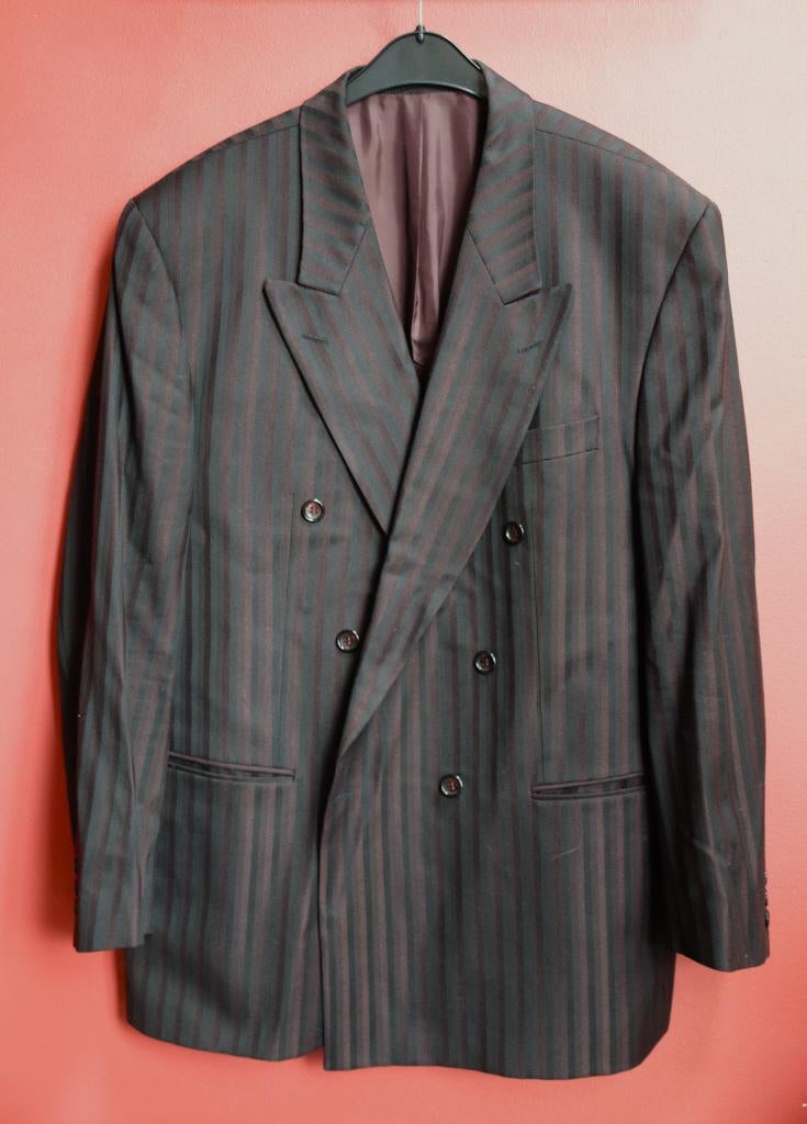 M102. Blazer homme XXL – Roy Robson – noir rayé bordeaux, Zwart, Overige maten, Ophalen of Verzenden, Gedragen