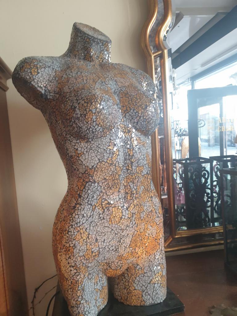 handgemaakte glasmozaïek torso sfeerlamp, Antiek en Kunst, Ophalen
