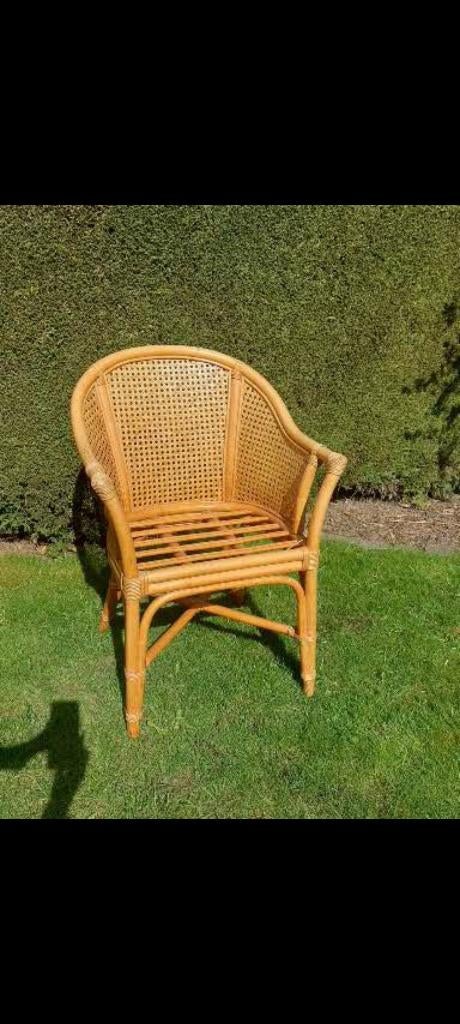 Stoel rotan - 4 stuks, Tuin en Terras, Ophalen, Gebruikt, Rotan