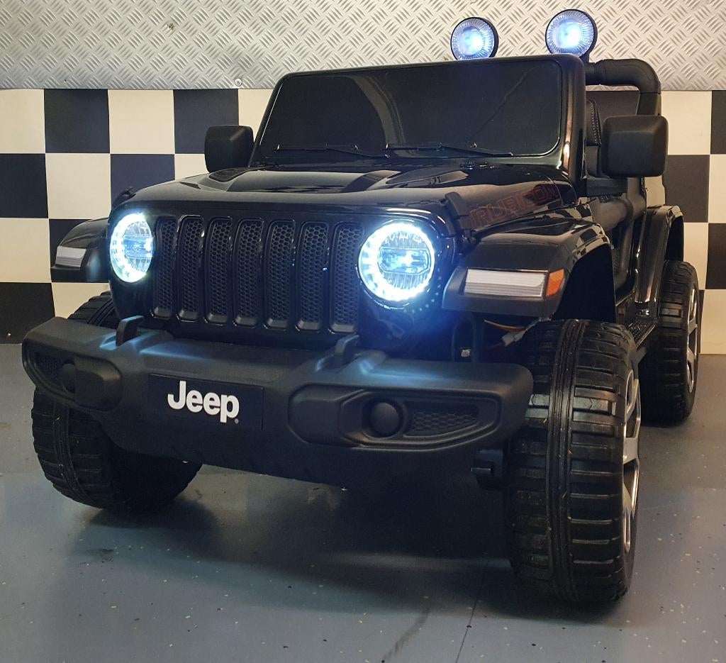 Kinderauto Jeep Wrangler - leren zit - 4 motors - met RC, Ophalen of Verzenden, Nieuw, Afstandsbediening