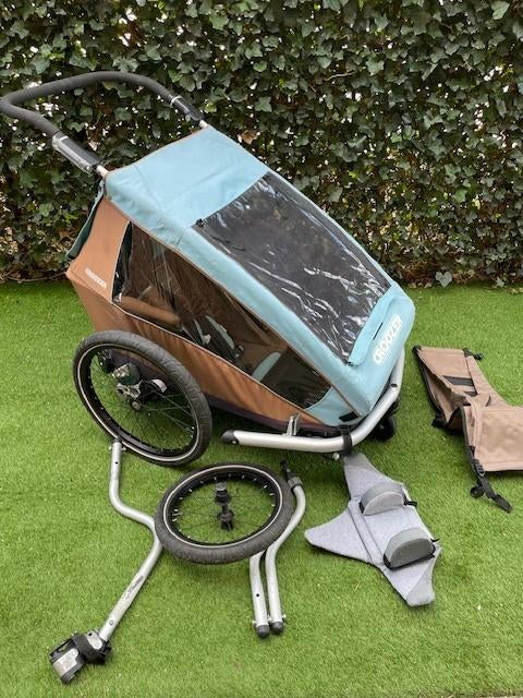 croozer fietskar 2 kinderen met vering en toebehoren, Fietsen en Brommers, Ophalen, Gebruikt, Opvouwbaar, Croozer