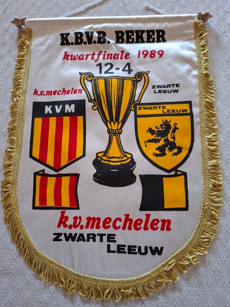 KBVB BEKER 1/4FINALE 1989  KV MECHELEN - ZWARTE LEEUW, Verzamelen, Ophalen of Verzenden