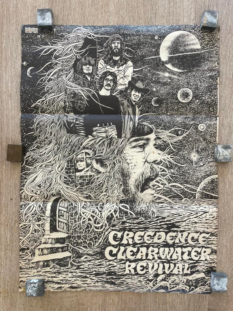 Creedence Clearwater Revival Vintage Poster ca 1969, Enlèvement ou Envoi, Comme neuf