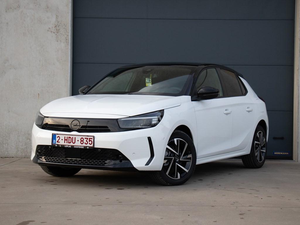 Opel Corsa GS 1.2 Hybrid eDCT 136PK|CAMERA|SENSOREN|CARPLAY, Auto's, Opel, Zwart, Wit, 5 deurs, https://public.car-pass.be/vhr/16a8cb36-9050-42f2-8279-9c2e8cee4a39