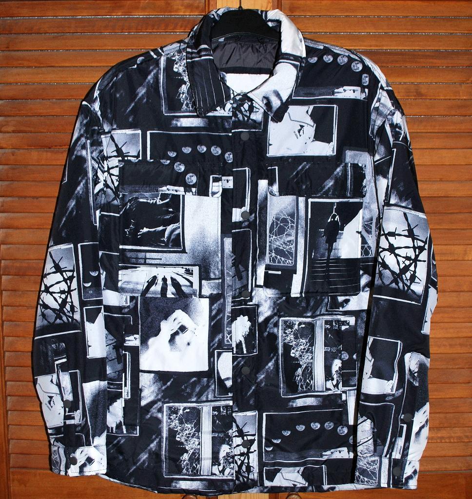 Blouson stylé à imprimé printanier Bershka  homme L, Kleding | Heren, Jassen | Zomer, Zo goed als nieuw, Maat 52/54 (L), Wit, Ophalen of Verzenden