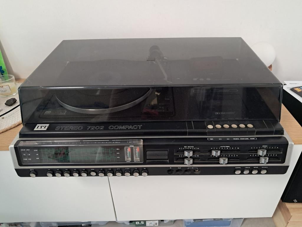 ITT stereo 7202 compact - platenspeler, cassette, radio, Audio, Tv en Foto, Platenspelers, Ophalen, Gebruikt, Platenspeler, Overige merken