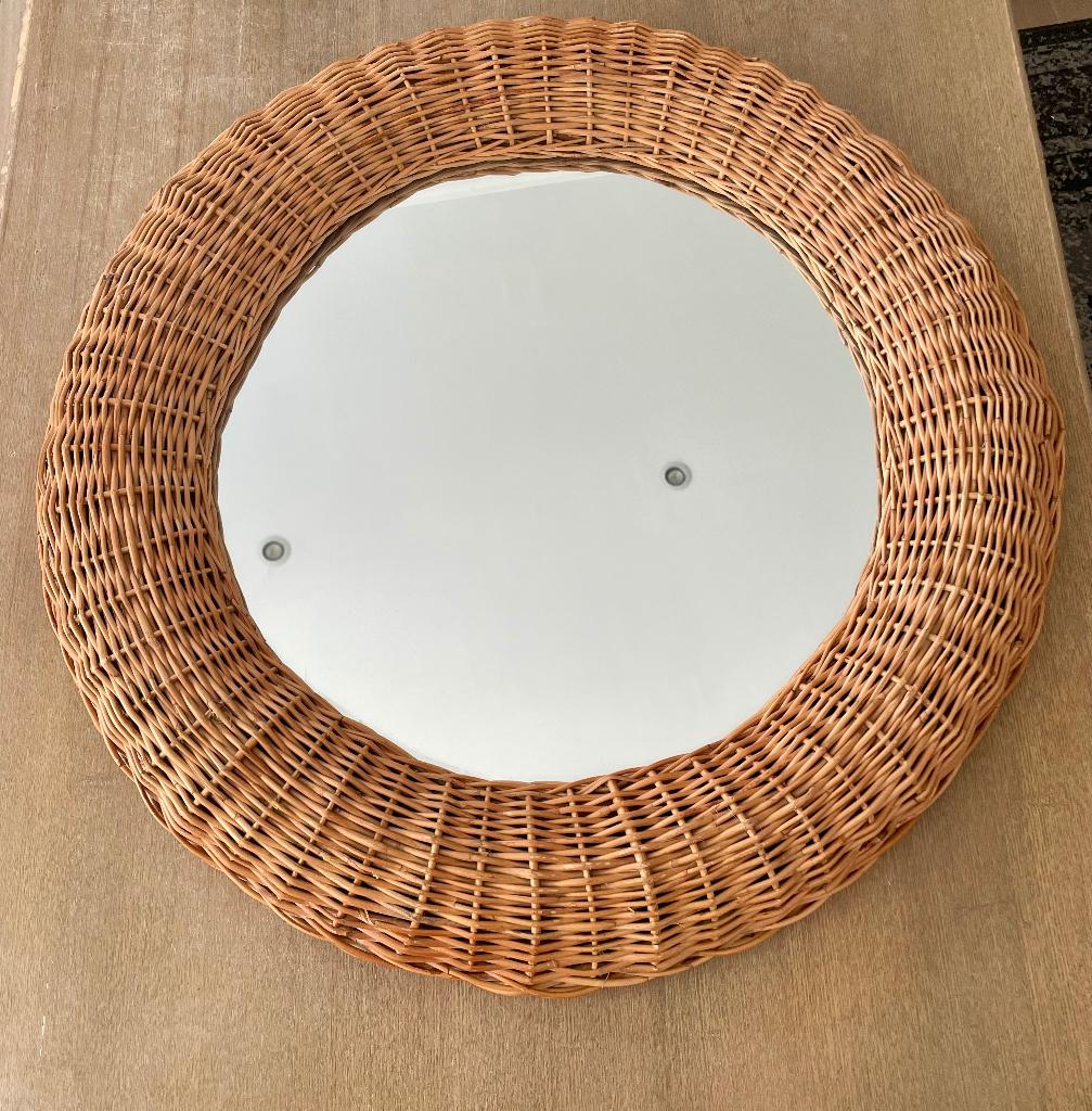 IKEA venna vintage rotan spiegel, Ophalen, Zo goed als nieuw