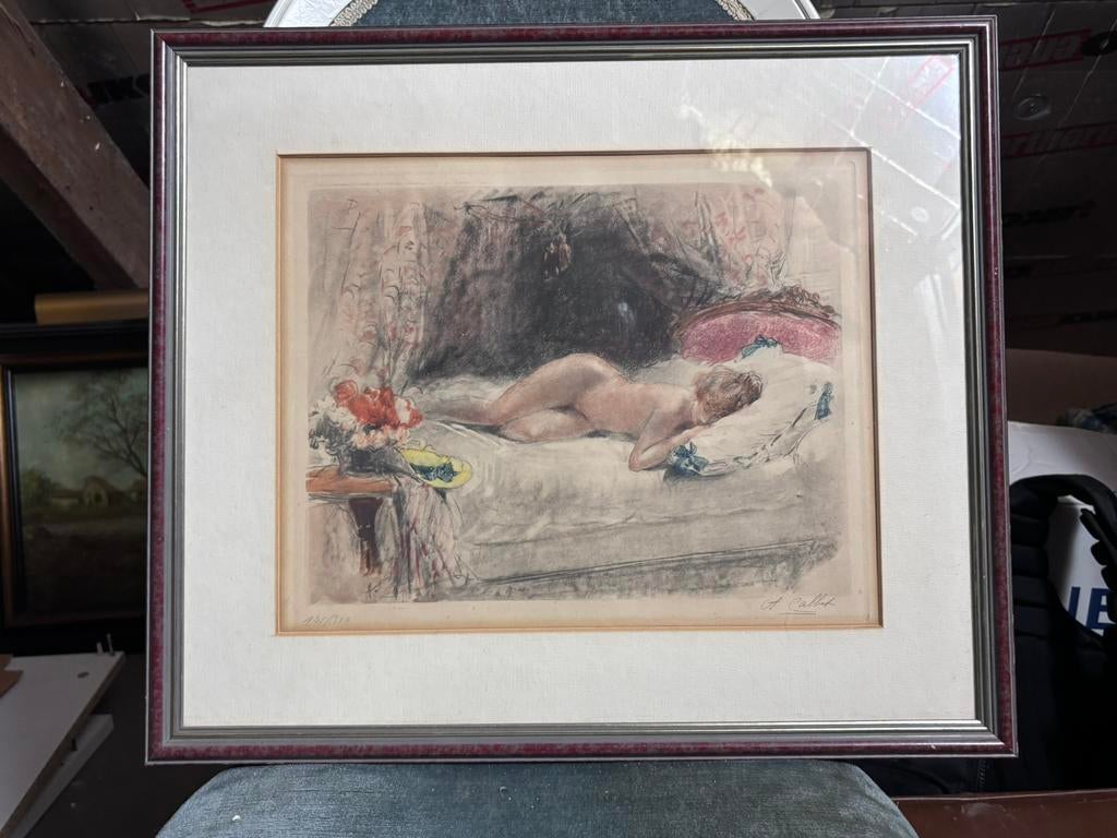 Antoine Calbet "Réveil" Eau-forte en couleur, Enlèvement ou Envoi