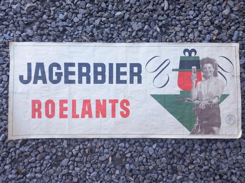 Ancienne affiche pub bière Jager Roelants, Enlèvement ou Envoi