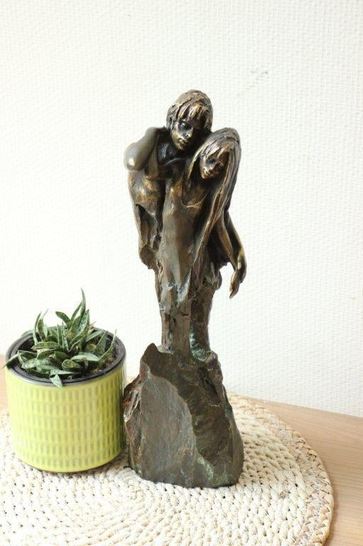 Modern beeld brons koppel, Ophalen of Verzenden, Brons