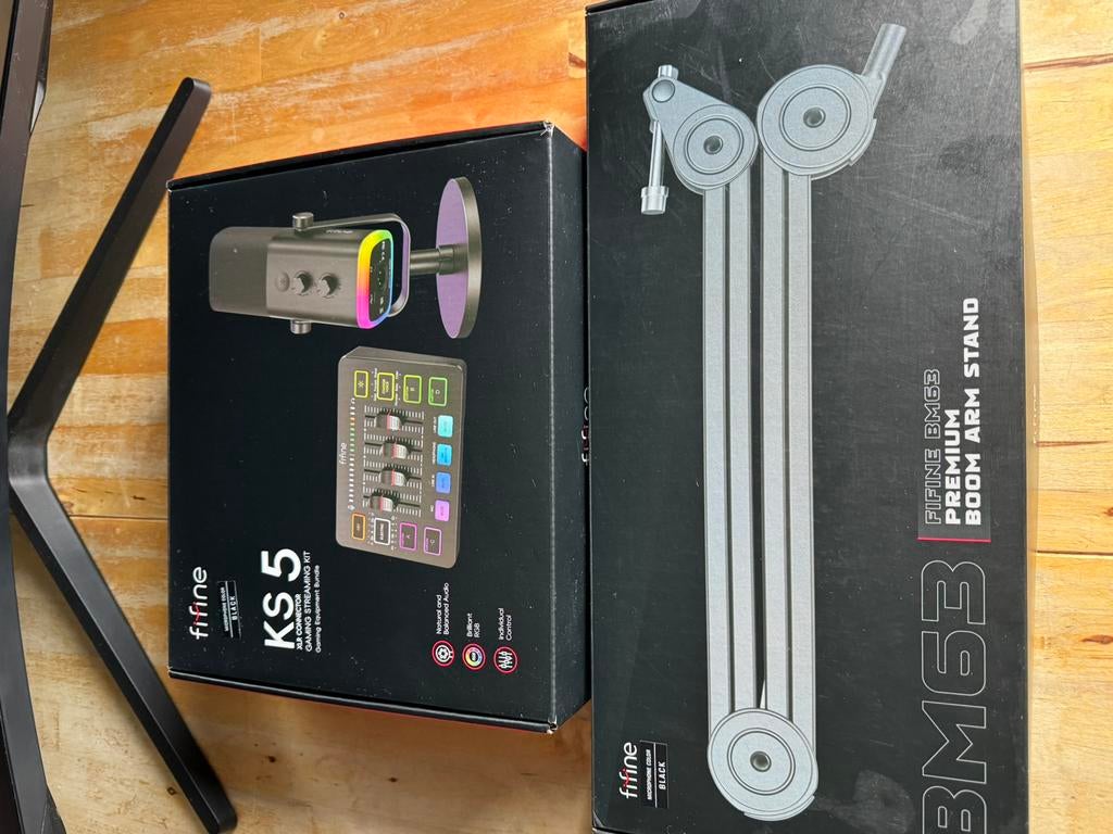 Fifine AM8 microfoon + CS3 audio mixer + BM63 microfoonarm, Ophalen of Verzenden, Zo goed als nieuw