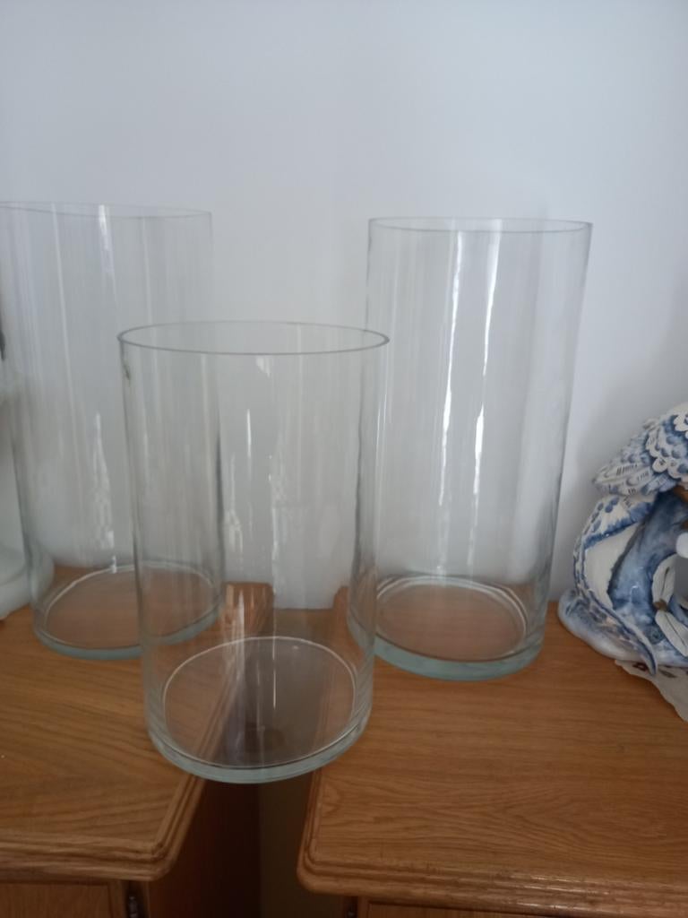 3 grote glazen vazen, Huis en Inrichting, Woonaccessoires | Stolpen, Ophalen