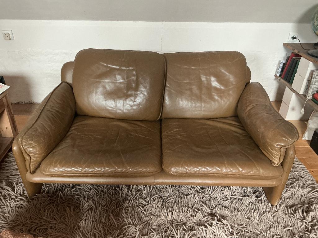 Twee identieke zetels De Sede D 61, Huis en Inrichting, Ophalen, Gebruikt, Tweepersoons, Leer