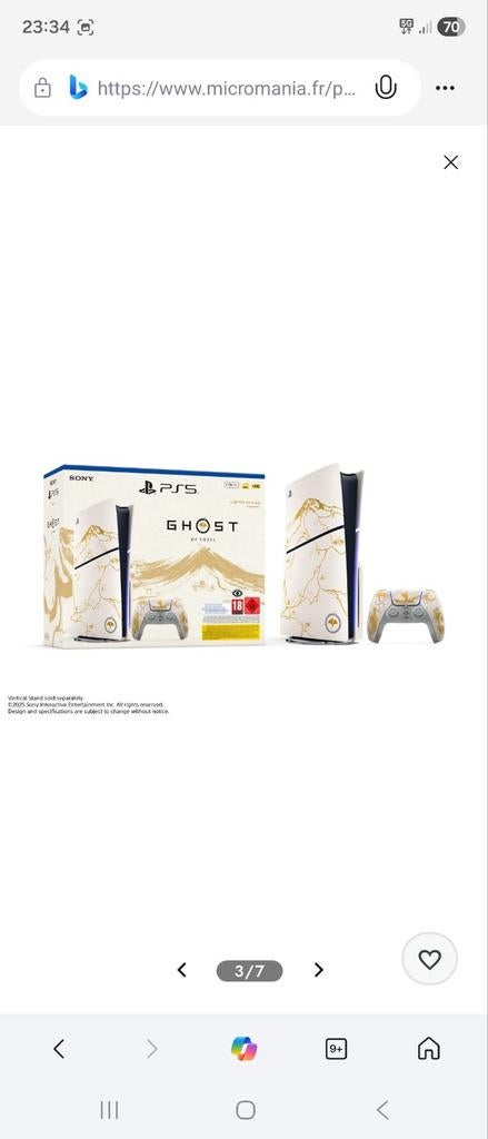 A vendre ps5 version ghost etat impecable complete, Nieuw, Playstation 5