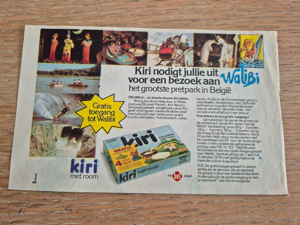 oude reclame Walibi Kiri, Ophalen of Verzenden, Zo goed als nieuw, Overige typen