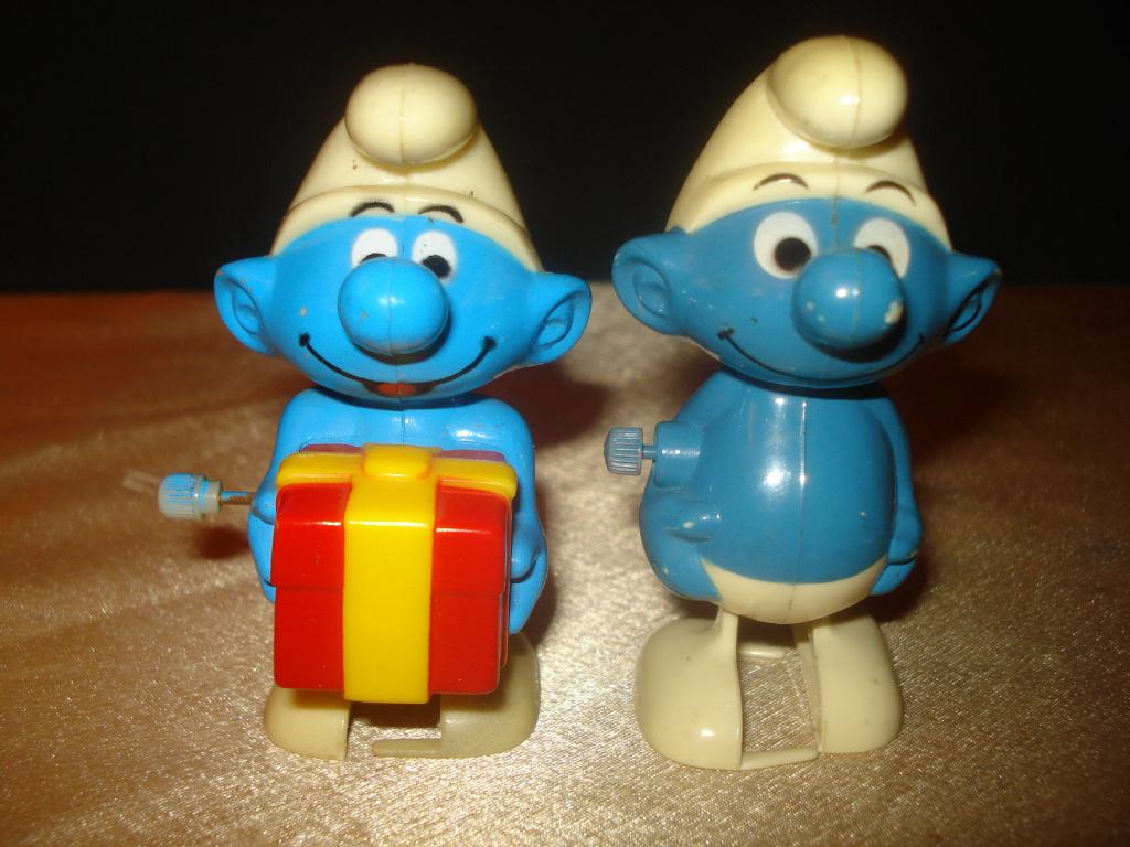 SCHTROUMPFS Lot de 2 Anciens Schtroumpfs Wind-Up 1980, Collections, Schtroumpfs, Enlèvement ou Envoi, Utilisé, Autres Schtroumpfs