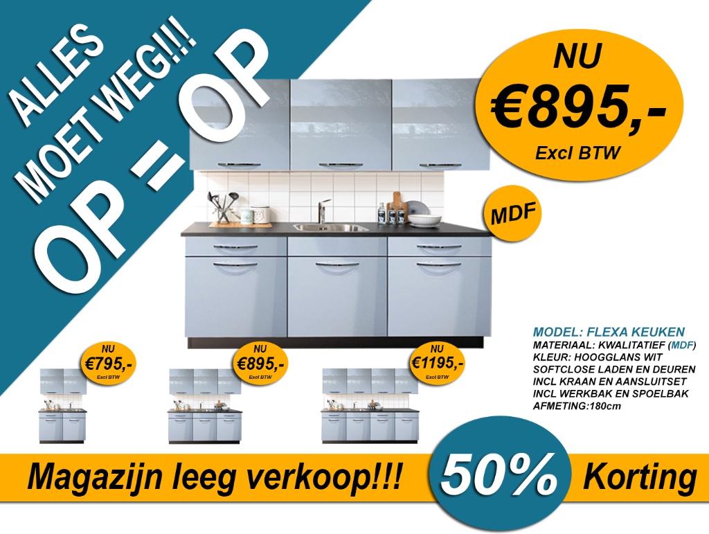 Keuken - Keukenblok - Complete keukens - Keukens, Huis en Inrichting, Keuken | Complete keukens, Ophalen, Wit, Overige typen, Nieuw