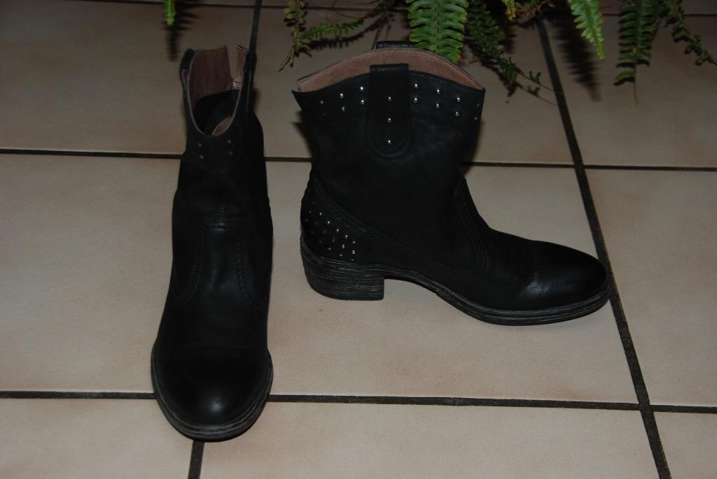 Bottillons, Boots"Nero Giardini"en cuir noir 36 Tbon état!, Enlèvement ou Envoi, Comme neuf, Boots et Botinnes, NeroGiardini