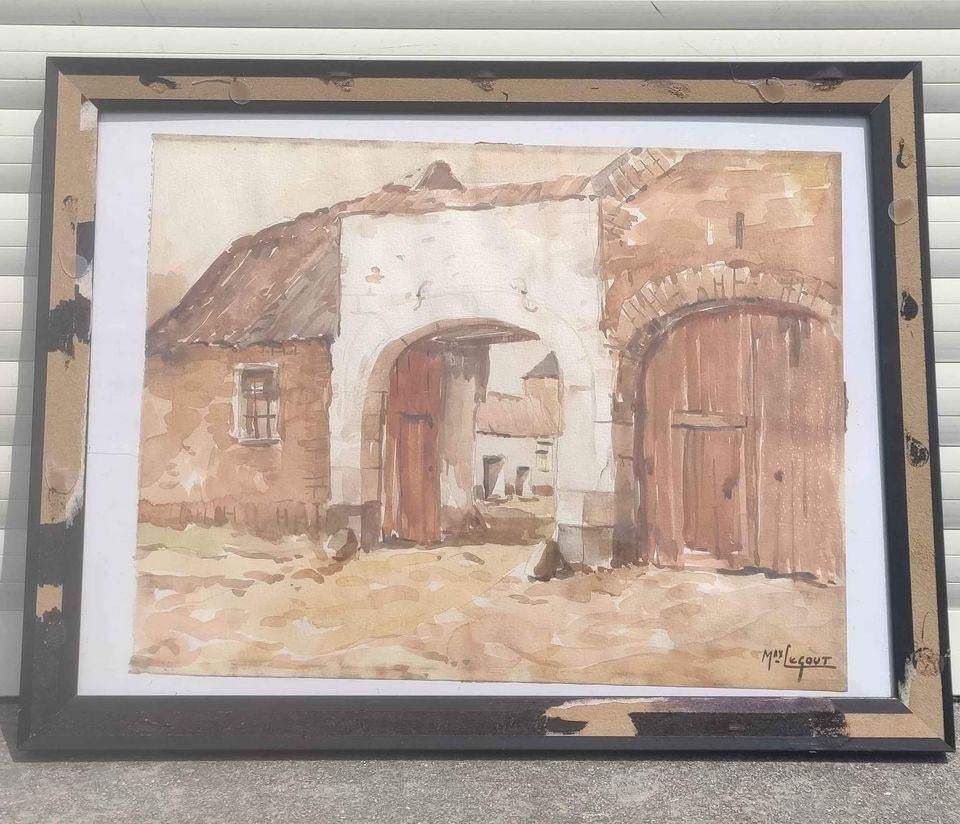 Aquarelle signe max legout, Antiquités & Art, Enlèvement ou Envoi