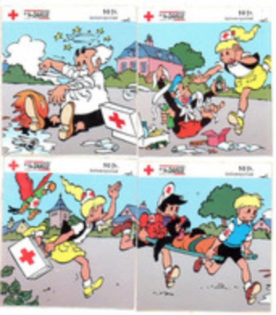 rode kruis reeks jommeke  sticker, Verzamelen, Ophalen of Verzenden