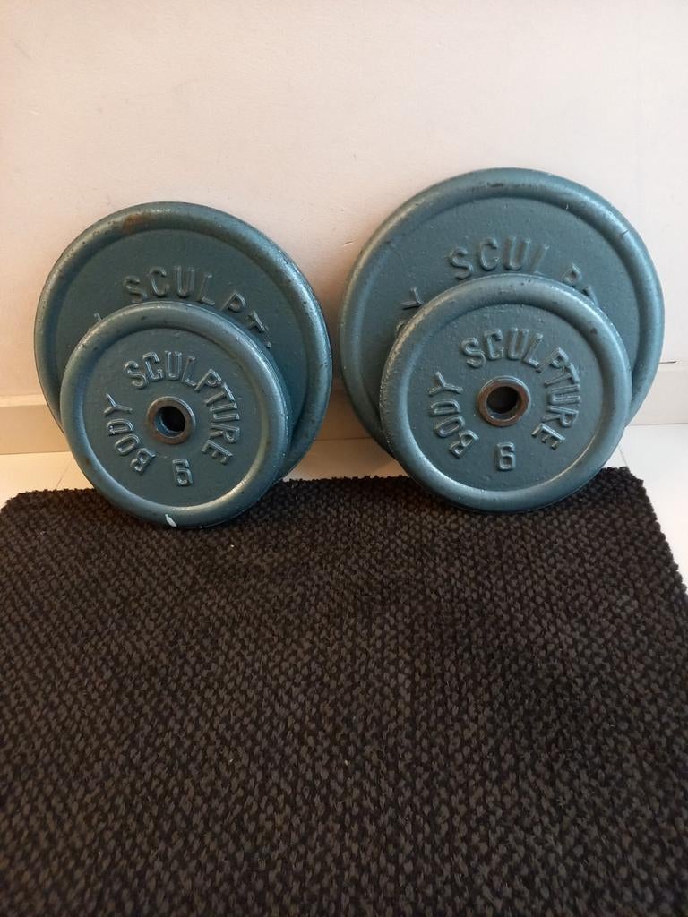 Gietijzeren schijven, Ophalen, Gebruikt, Halterschijven