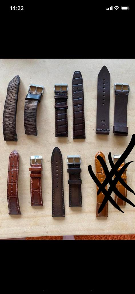 Massimo dutti horloge lederen banden 22mm aanzet, Handtassen en Accessoires, Verzenden, Zo goed als nieuw