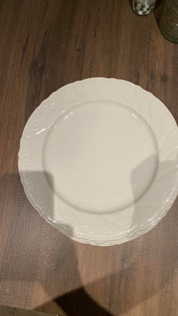 Onderzetborden, wit van 29 cm, bareuther bavaria germany, Ophalen, Gebruikt, Bord(en), Effen