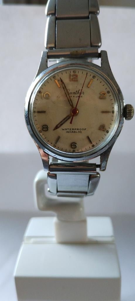 Mechanisch Gunther Horloge 17 Rubis, Overige merken, Staal, Met bandje, Polshorloge