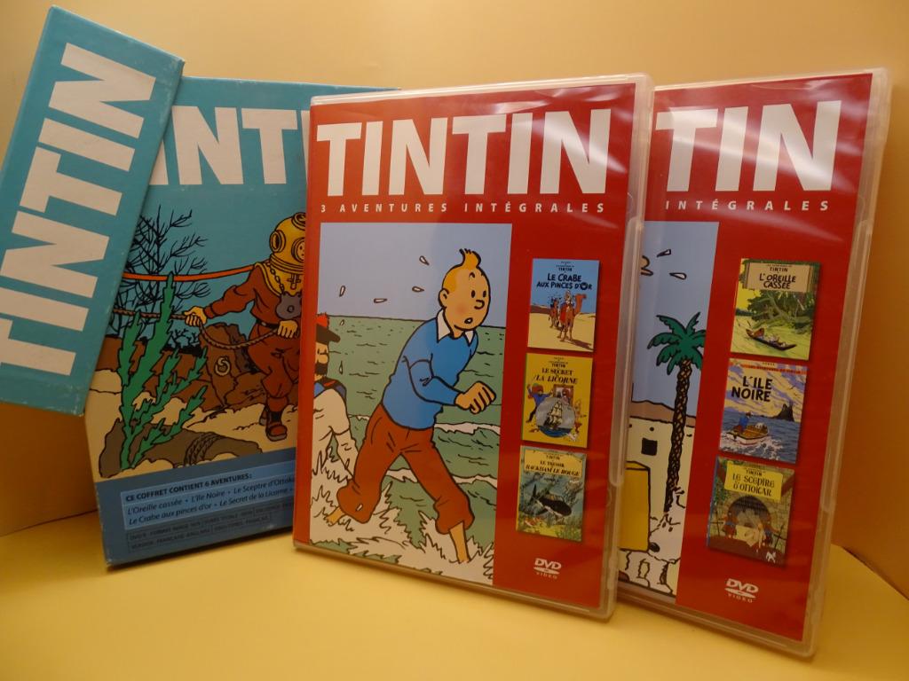 TINTIN Coffret avec 6 avontures en DVD, Collections, Enlèvement ou Envoi, Utilisé, Film, Figurine ou Poupée