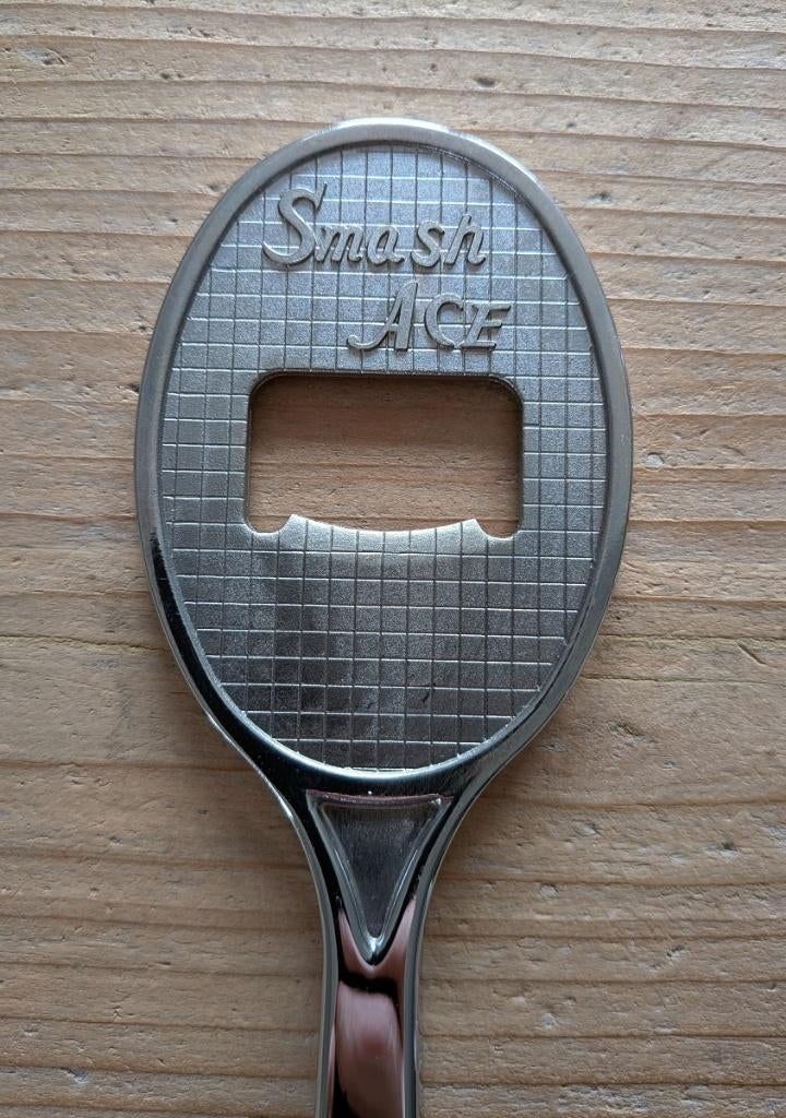 Vintage tennisracket Smash ACE flesopener - Chroom, Verzamelen, Ophalen of Verzenden, Flesopener
