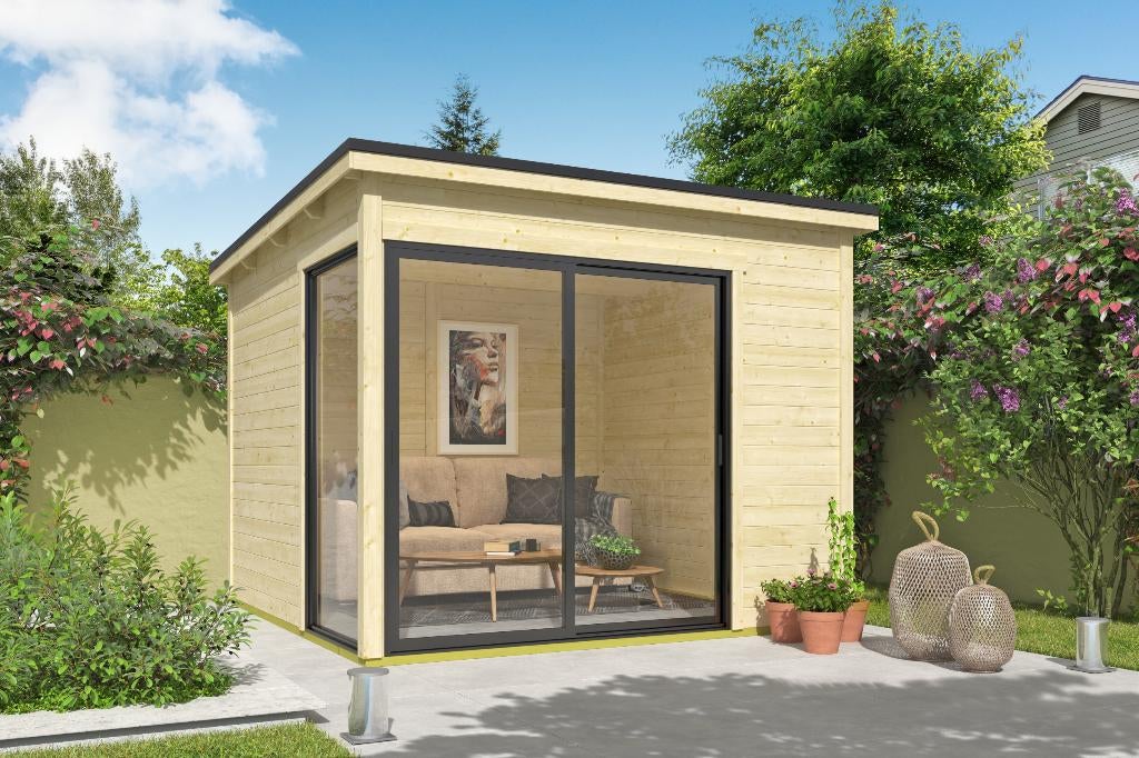 Julia Log Cabin 295 x 295 en épicéa non traité, Hobby & Loisirs créatifs, Hobby & Loisirs Autre, Neuf, Envoi