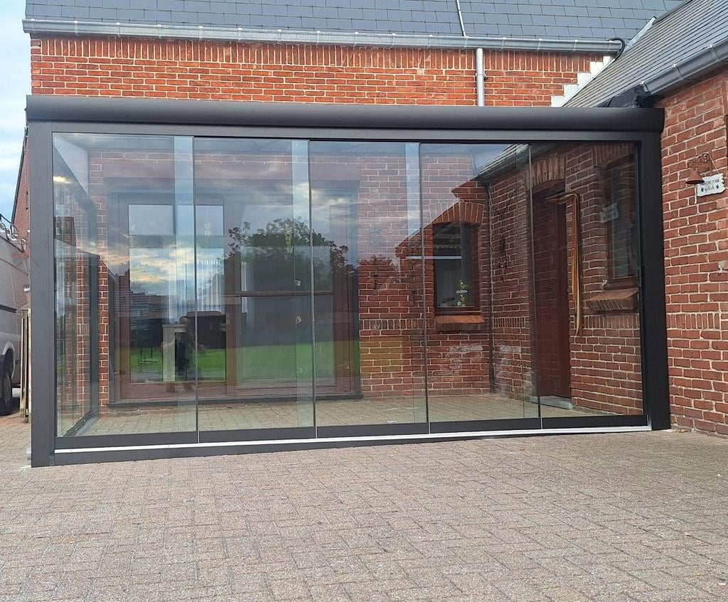 Terrasoverkapping, carports, Veranda, glazen schuifwanden, Enlèvement